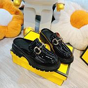 Black Premium 6cm High Sole Leather Shoe - 5