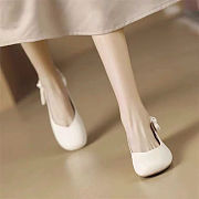 Doll shoes with white bow tie - 2