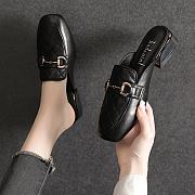 Soft Leather Low Sole Slippers Fashion Women Black - 2