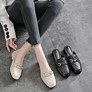 Soft Leather Low Sole Slippers Fashion Women Black - 5