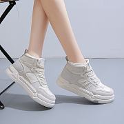 Women's Fashion Lace-up High Neck Sneakers - 5