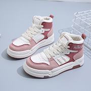 Women's Fashion Lace-up High Neck Sneakers - 2