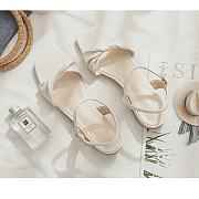 White vintage soft leather ladies high heel sandals - 2