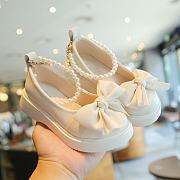 Doll Shoes Breathable Soft Sole Leather in white for kids - 1