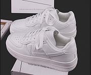 Men's and women's sneakers with easy-to-clean leather material with anti-slip soles 3cm high - 6