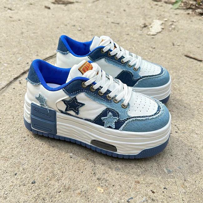 	 High Top Blue White Star Sneaker 2023 - 1