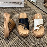 Black Leather Sandal Slide High Quality  - 2