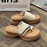 White Leather Sandal Slide High Quality  - 1