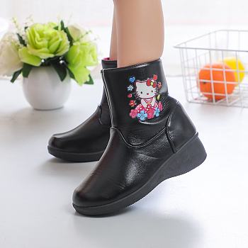 New high top black shoes for kids girls