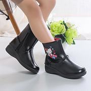 New high top black shoes for kids girls - 6