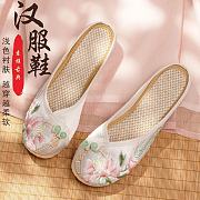 Classic Chinese Pattern Embroidered Satin Round Toe Doll Shoes - 5