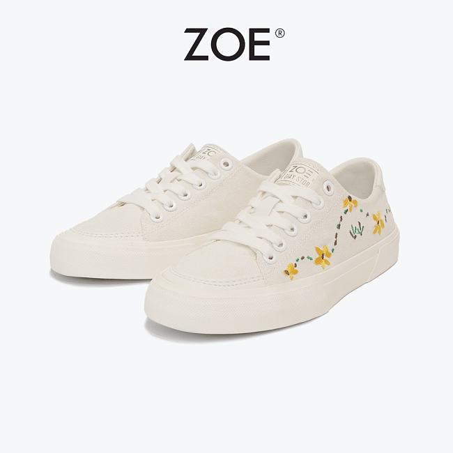 Chang'e Flower Embroidered Canvas Sneakers SK002 ZOE - 1