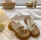 White Leather Sandal Slide High Quality  - 6