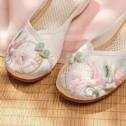 Classic Chinese Pattern Embroidered Satin Round Toe Doll Shoes - 2