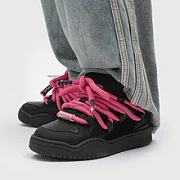 High Top Black Pink Stripe High Quality Sneaker  - 5