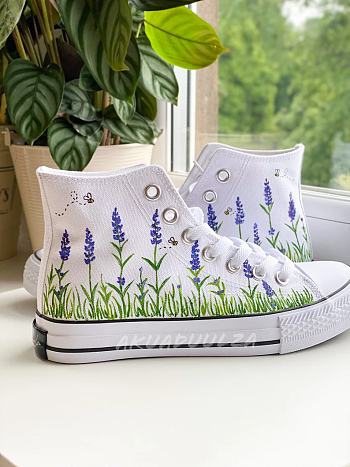 LAVENDER & BEES Hand Painted SHOES 