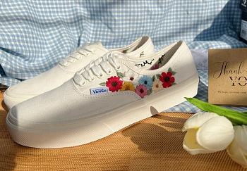 Custom Painted Shoes with Wildflowers and Bees Painting