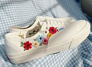 Custom Painted Shoes with Wildflowers and Bees Painting - 6