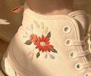 Rose Embroidered Shoes - 4