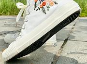 Floral Sneakers Canvas Fabric White - 4