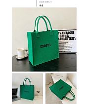 Merci Tote Bag Green - 5