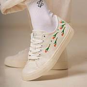 ZOE Tulip Flower Embroidered Canvas Sneakers - 5