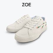 ZOE Tulip Flower Embroidered Canvas Sneakers - 3