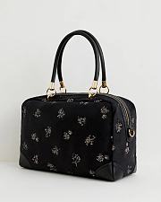 Velvet Embroidered bag black - 1