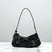 Moon in Black Leather Shoulder Bag - 1
