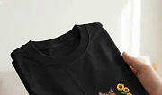 Custom Embroidered Floral Dog Shirt with Sleeve Black - 4