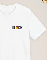 Nautical Flag Embroidered T-Shirt White - 6