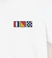 Nautical Flag Embroidered T-Shirt White - 5