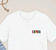 Nautical Flag Embroidered T-Shirt White - 4